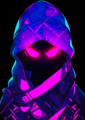 mysterious man neon style