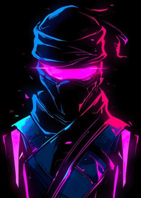 mysterious man neon style