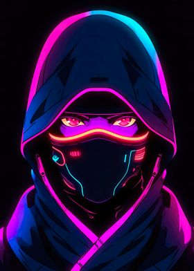 mysterious man neon style