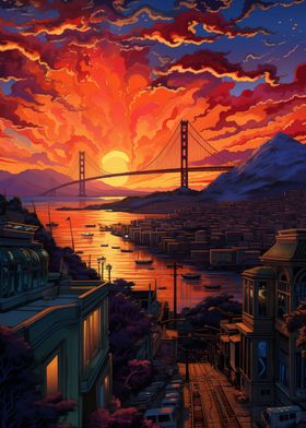 Sunset on The Golden Gate