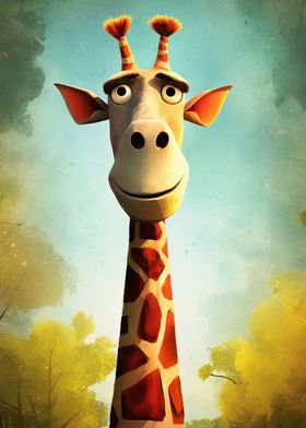 Cute Giraffe Illustration 