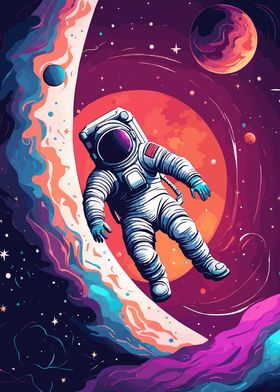 Astronaut on Cosmic Space