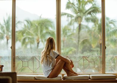 Woman infront of Window