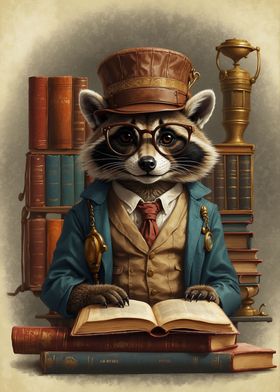 Clever Steampunk Raccoon 
