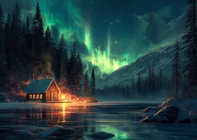 aurora in nordic nature