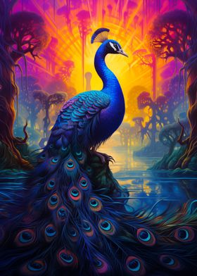 Synthwave Peacock