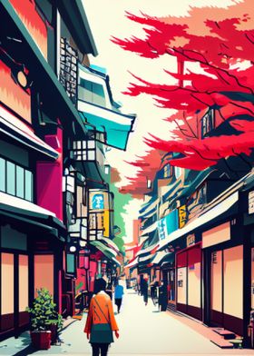 Japan street pixel