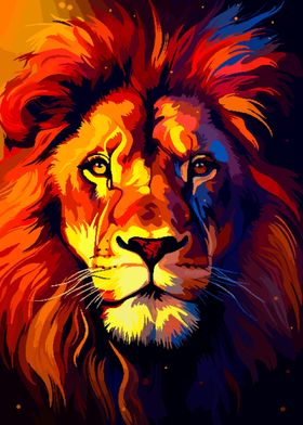 Powerful Lion Pixel Art