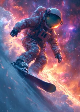 Astronaut in Space Surfer