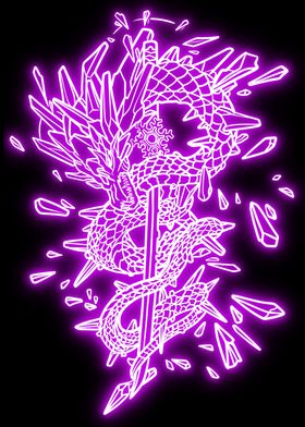 neon sword dragon