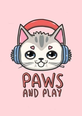 Paws and Play Gaming Cat