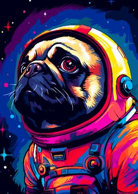 Pug Spaceman Pixel Art