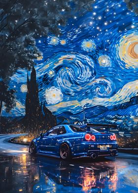 Nissan R34 starry night