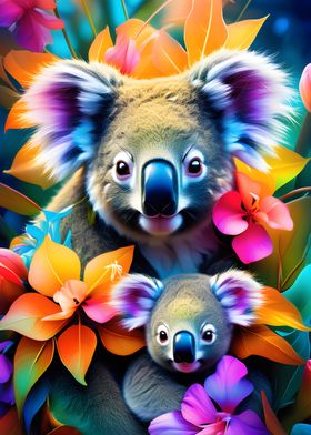 A colorful koala bear | Art Board Print