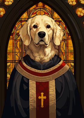 Holy Golden Retriever Art