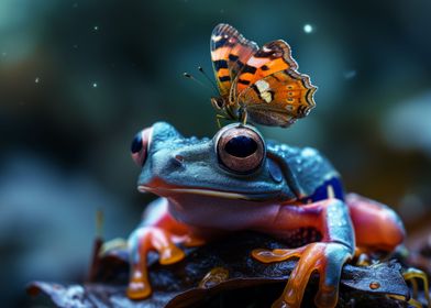 Butterfly and frog