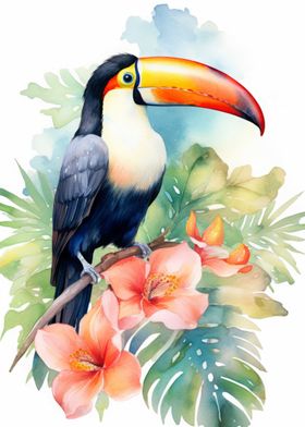 Toucan Bird Watercolor