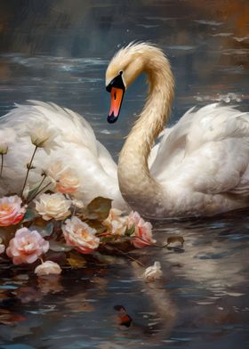 Swans painting