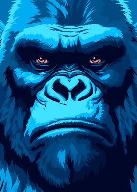 Powerful Gorilla Pixel Art