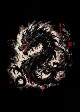 Black japan dragon