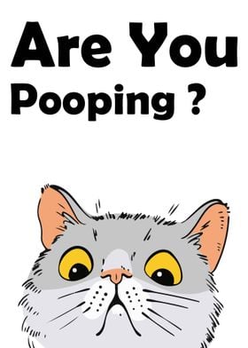 Funny Geek Cat Pooping