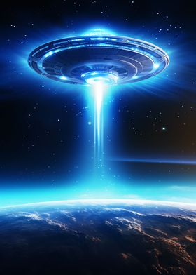 UFO above the Earth