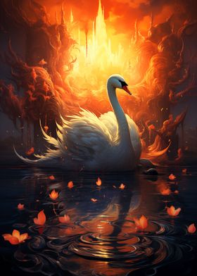Flame Lake Swan