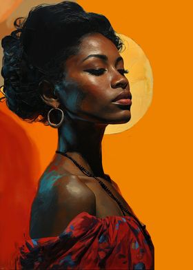 African Woman and sun