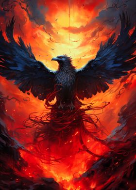 Flame Sky Raven