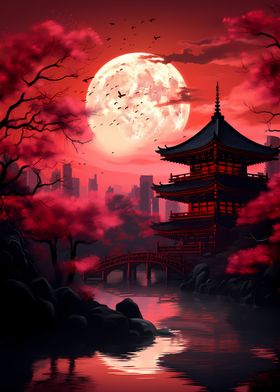 Blood Moon Japan Asian