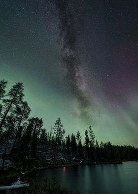 Milky Way and Auroras