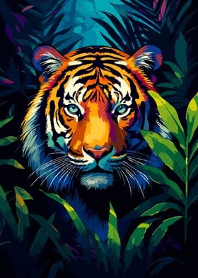 Tiger Jungle Pixel Art