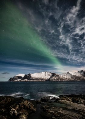 Moonlit Mefjord Auroras