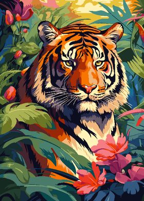 Tiger of Jungle Pixel Art