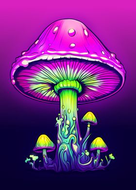 Glowing Trippy Mushrooms