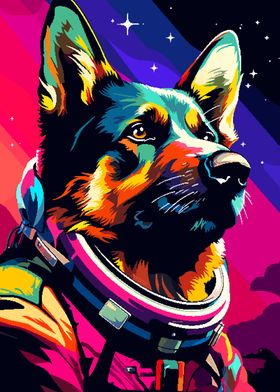 German Shepherd Astronaut