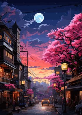 japanese street at night