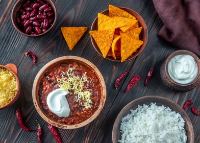 Bowl of chili con carne