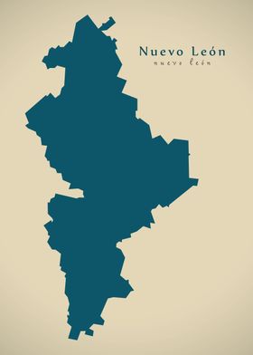 Nuevo Leon Mexico map