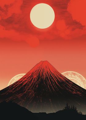Mount Fuji retro