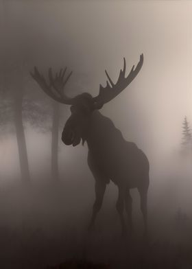 Moose Animal Fog