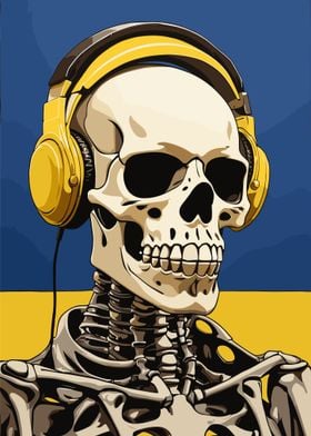 Skeleton Headphone Music