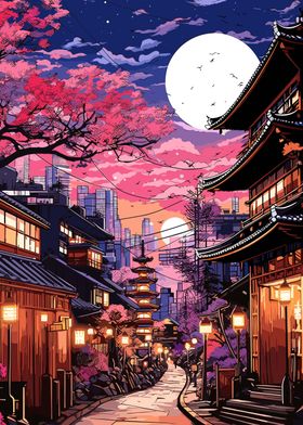 japanese street at night