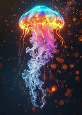 Colorful Glowing Jellyfish
