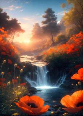 Poppy Landscape Water