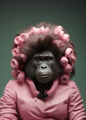A monkey with curly hair