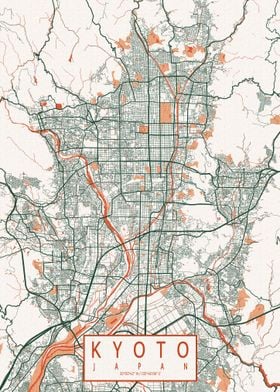 Kyoto City Map Bohemian