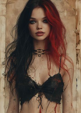 Goth Girl Retro Vintage