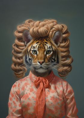 A tiger with curly hair