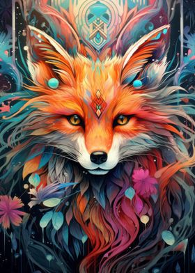 Red Fox Potrait Abstract